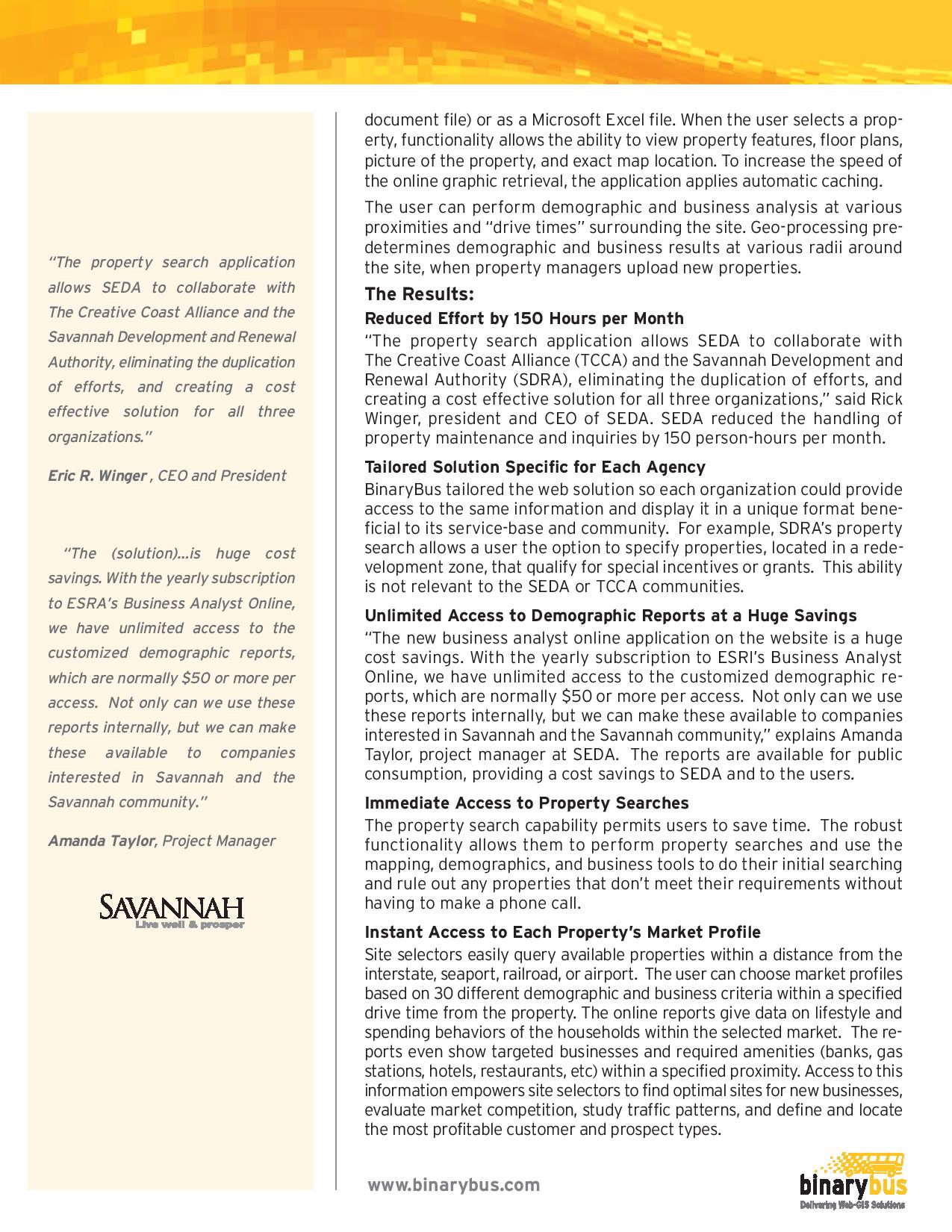 Second Page of the Case Study Showing the Benefits